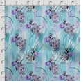 thumbnail image 3 of Soimoi Floral Printed, Japan Crepe SatinFabric, by The Yard 54 Inch Wide, Decorative Sewing Fabric for Dresses Kimonos Gowns, Light Blue, 3 of 5