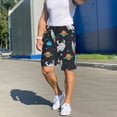 thumbnail image 7 of Bixox Men's Space printed lightweight casual shorts, soft sleep shorts with pockets., 7 of 7