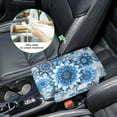 thumbnail image 5 of Renewold Bohemian Flower Blue Auto Center Console Cover Non-slip Soft Armrest Storage Box Mat Scratch Resistant Middle Console Cover Arm Rest Pad Car Interior Decor Accessories, 5 of 9