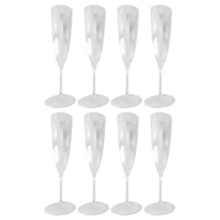 

Sarasara 8Pcs Plastic Champagne Flutes Plastic Champagne Glasses Disposable Champagne Glasses 180ml