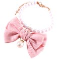 thumbnail image 2 of BRIGHTFUFU Collar de gato con perlas, delicado collar para perro con lazo, collar para cachorro, accesorio decorativo para perro, 2 of 7