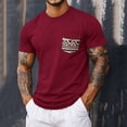 thumbnail image 7 of TKKCS Mens Short Sleeve T-Shirt with Print Pocket- Breathable Lightweight Summer Casual Pullover Crew Neck Tees Red Size 3XL, 7 of 7