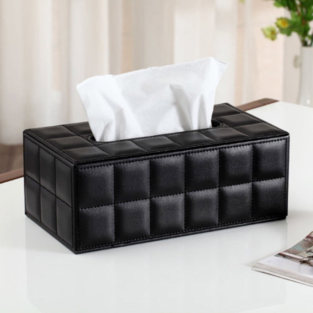 Leather Tissue Box Cover Paper Dispenser Hotel Car Auto Home Napkin Holder Case 