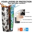 thumbnail image 6 of Cow Print Tumbler with Lid and Straw, 20 Oz Cup Stainless Steel Insulated Water Bottle Coffee Mug, Gifts for Cow Print Lover, 6 of 6