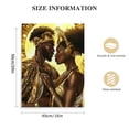 thumbnail image 2 of JEUXUS African American Wall Art Poster Black Queen King Lover Paintings On Canvas Afro Paintings Black Couples Contemporary Canvas Wall Artworks Home Decor Bedroom  16x20 in, 2 of 5