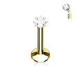 thumbnail image 2 of Labret Monroe Crampon à Lèvres Carré en Acier Inoxydable PVD Fileté en Interne CZ 16G, 2 of 4