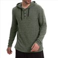 thumbnail image 1 of Camiseta Informal de Larga con Capucha y Botones para Hombre, Otoño e Invierno 2025, con Cordón Ajustable. Verde XXL, 1 of 6