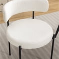 thumbnail image 6 of Roundhill Furniture Corff 5-PC Round Dining Set, Pedestal Dining Table with 4 Boucle Chairs, White, 6 of 13