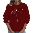 thumbnail image 2 of EQWLJWE Chandails d'Automne pour Femmes Chandails Décontractés à Manches Longues Col Rond Imprimé Libellule Poitrine Chandails Amples Hauts Chandails d'Halloween pour Femmes, 2 of 8