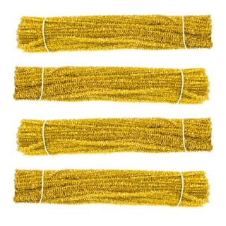 YUEHAO 100 Pieces Gold Pipe Cleaners Craft Supplies Flexible