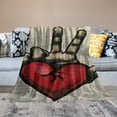 thumbnail image 2 of Orinice Heart Hand Cross Stitch Warm Lightweight Blanket Soft Fleece Blankets All Seasons Decor Cow Gifts 60x80in, 2 of 6