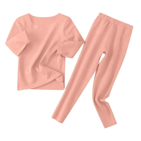 

Zlekejiko Toddler Kids Baby Boys Girls Long Sleeve Tops Blouse Pj’s Solid Pants Trousers Sleepwear Pajamas Outfits Set