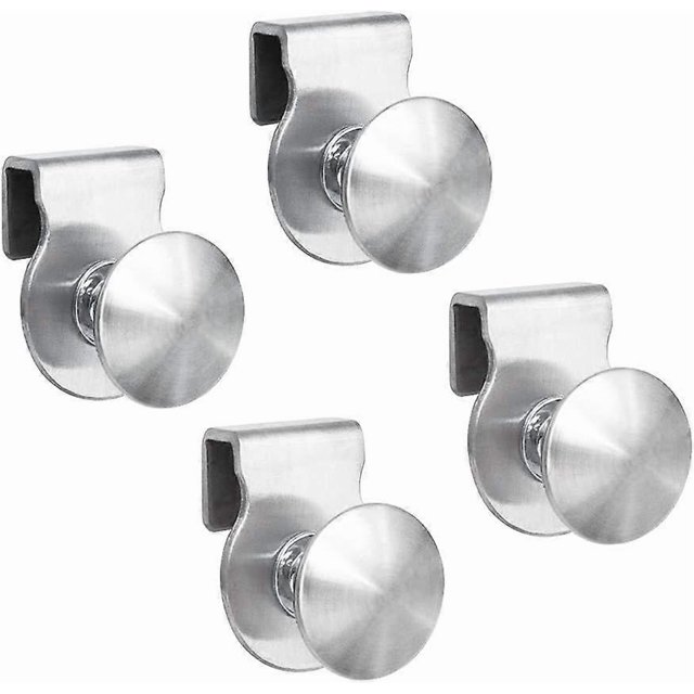 4pcs Stainless Steel Glass Door Handles No Drilling Glass Clamps 8-10mm Showcase Furniture Glass Cabinets Drawers