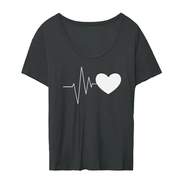 Camiseta de mujer cómoda gráfica suelta elegante ropa Casual ropa de mujer XL Yuyangstore camiseta de mujer
