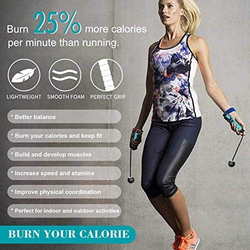WLIKKS Weighted Cordless Jump Rope for Fitness[Suitable for Different Ages and Levels] Ropeless Jump Rope for Boxing MMA WOD Training, BOD Rope Beachbody MBF,High Speed Rope Skipping for Narrow Space
