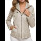 thumbnail image 1 of Chaqueta de Motociclista de con Capucha Desmontable y Mangas Largas, Acolchada, Ajustada y con Cremallera para Mujer Albaricoque XXL, 1 of 6
