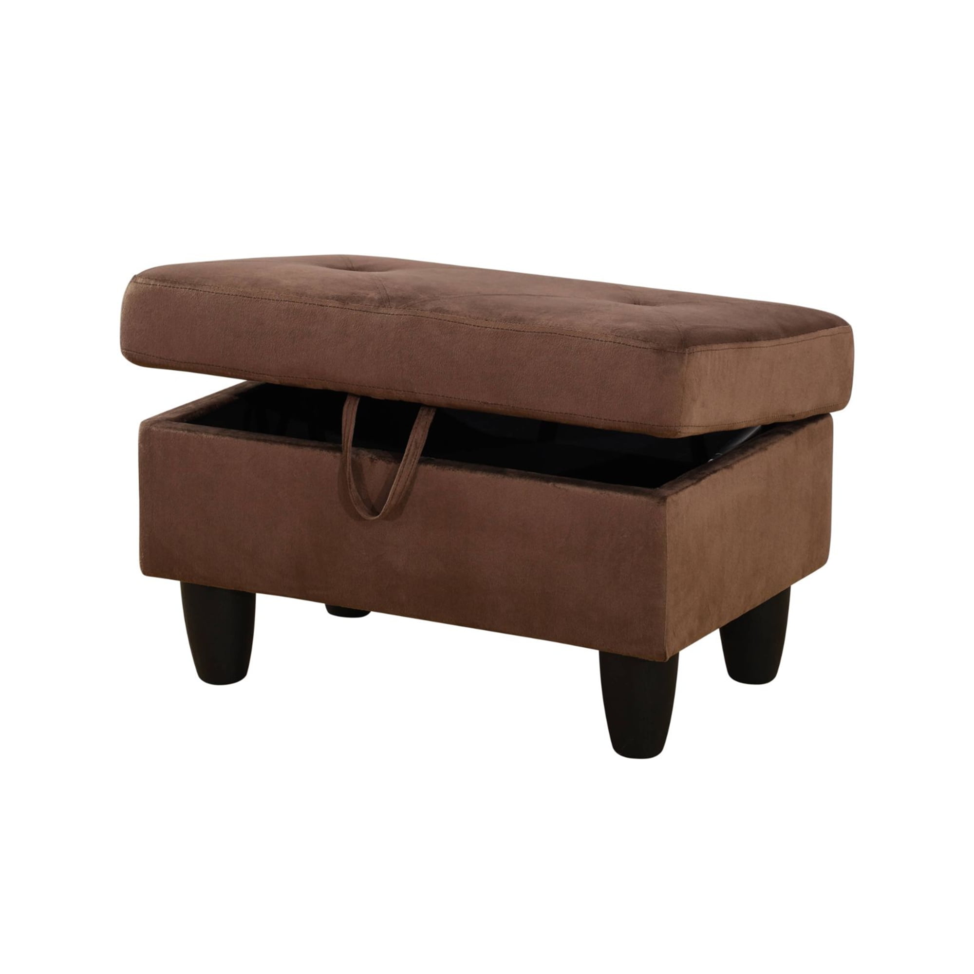 Aukfa 29" Storage Ottoman Bench with Lift Top for Home Office, Flannel, Brown