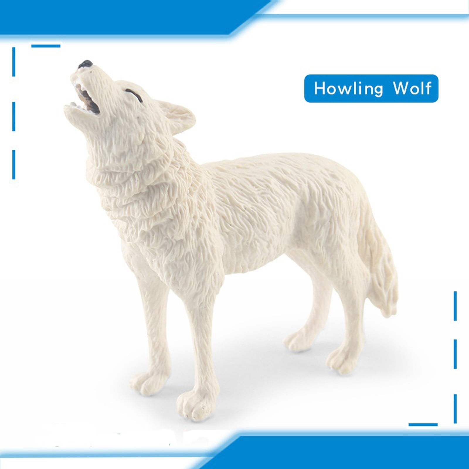 Wolf Cub Toy Figure Set 5PC Simulation White Wolf Model Roaring Wolf Walking Wolf Cub Desktop Sand Table Decoration Ornaments