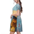 thumbnail image 2 of Daiia Woman Under Blossoming Tree Print Women's Dresses 2025 Trendy Short sleeve Dresses Casual Baggy Flowy Maxi Sun Dresses, 2 of 6