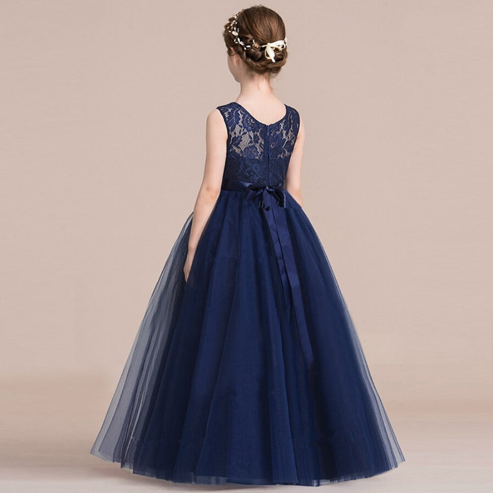 Fashion Kids Chiffon Lace Girls Princess Dress Bridesmaid Wedding ...