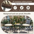 thumbnail image 2 of 3-Piece Outdoor Furniture Sectional Sofa Set,Patio PE Wicker Conversation Sets with Beige Cushions,Top Glass,Lounge Chair for Garden, Deck, Poolside, 2 of 7