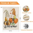 thumbnail image 3 of welcome gnome fall pumpkin garden flag 12.5x18 Inch small double sided burlap flags for outside Buffalo Check Plaid outdoor seasonal decor for yard, 3 of 5
