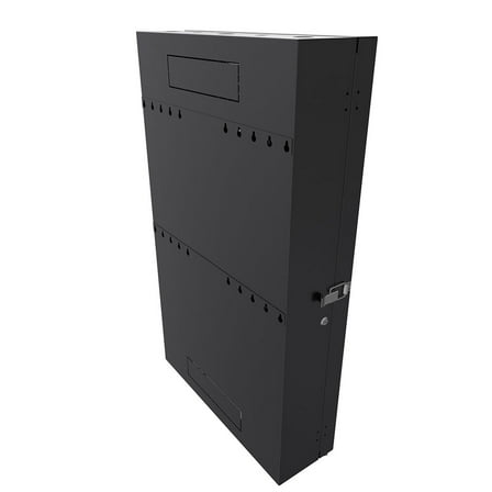 NavePoint 4U Vertical Server Rack Enclosure, Low Profile, 35.4" Deep, Max Weight Capacity 132 lbs - 4U Network Cabinet Vertical Wall Mount, Perforated, Black