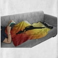 thumbnail image 6 of African Soft Flannel Fleece Throw Blanket, Silhouette of a Local Lady with Pot on the Head at Sunset Safari Illustration, Cozy Plush for Indoor and Outdoor Use, 70" x 90", Black Orange, by Ambesonne, 6 of 6