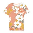 thumbnail image 5 of Yuwull Womens Summer Tops Womens Tops Casual Women Vacation Style Floral Print Round Neck Short Sleeved T-Shirt Y2K Tops 30XL, 5 of 5