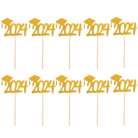 20pcs Congrats Grad Cupcake Toppers Cake Picks Graduation Party Cake Decorations