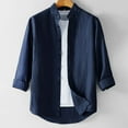 thumbnail image 2 of Polo Shirts for Men Pocket Top Pack Long Sleeve Men Slipper Long Sleeve Postpartum Shirt Men's Athletic Tops Summer Shirts Large Shirt Silk Running Clothes plus Size Work Men's Casual Navy L, 2 of 3