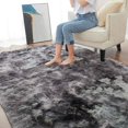 thumbnail image 2 of Shaggy Living Room Rug 160 x 230cm in Dark Gray Plush Soft Polypropylene Fiber Non Slip Rug, 2 of 5