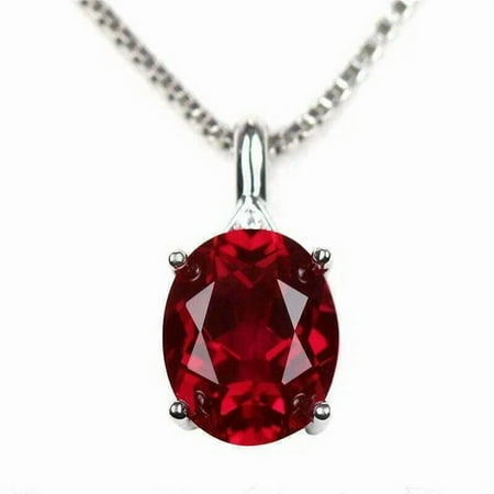 Ruby Gemstone Pendant | Genuine Red Ruby Necklace for Women | Sterling Silver July Birthstone Jewelry Gift gemstone Jewellery