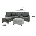 thumbnail image 5 of Benjara Polyfiber 2 Piece Sectional Set With Nail head Trims In Gray-Color:Gray, 5 of 5