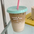 thumbnail image 5 of Cup Plastic Coffee Cup Large Capacity Cute Water Cup With Straw Lid for Summer Cold Drinking, 5 of 5