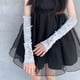 thumbnail image 1 of Guantes de encaje blanco con mangas largas para mujer, finos, de estilo ballet, con protección solar para verano, 1 of 4