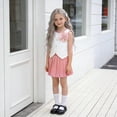 thumbnail image 5 of Owordtank Girls Summer 2 Piece Outfits Sleeveless Button Down Vest with A-Line Cute Pleated Mini Skirt for 2-8 Years, 5 of 8