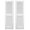 001 White, variant on 14.5 in. W x 52 in. H , Standard Cathedral Top Center Mullion, Open Louver Shutters, Includes Matching Installation Spikes (Per Pair), 419 - Storm Cloud