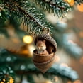 thumbnail image 4 of Seyotauo Forest Christmas Ornaments 3.15 Inches Acrylic Handcrafted - Sleeping Squirrel Fox Owl Bunny Hedgehog in Nuts, Christmas Tree Festive Christmas Decor for Garlands Wreaths Tabletop Home Decor, 4 of 5