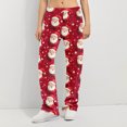 thumbnail image 6 of WTOBBY Women's Festive Christmas Pattern Pajama Pants with Elastic Waist - Holiday Themed Sleepwear for Comfortable Home Lounge Wear - Straight Leg Comfortable Fit,Red M, 6 of 8