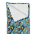 thumbnail image 2 of Acorn Soft Flannel Fleece Blanket, Abstract Graphic Art with Jumbled and Overlapped Pieces of Autumn Nature Vegetation, Cozy Plush for Indoor and Outdoor Use, 50" x 60", Multicolor, by Ambesonne, 2 of 5