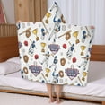 thumbnail image 5 of White Baseball Fun Club Pattern Hooded Bath Towel，50"x30" for Ages 3 To 12 Kids, Quick Dry Lightweight Soft Microfiber Hood Beach Towel Cover Up for Kids, 5 of 7