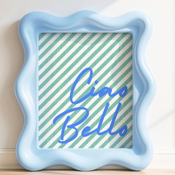 Kna Prints - 1 Pc Poster Ciao Bello Typography Print, Boys Italian Nursery Wall Art, Gift For Boys Bedroom, Trendy Kids Wall Art, Green Blue Decor, UNFRAMED-24x36