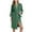Green, variant on Women's Pajama Gown Sleep Robe Wrap Style Tie Belt 7/8 Sleeve Polyester Spandex Brushed Fleece Flannel Lined Plus Size S - 2XL Nightgown Loungewear