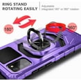 thumbnail image 5 of Nagebee Phone Case for Samsung Galaxy A02S with Tempered Glass Screen Protector (Full Coverage), Full-Body Protective Armor [Military-Grade], Magnetic Car Mount Ring Holder Heavy-Duty Case (Purple), 5 of 6