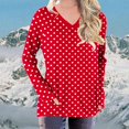 thumbnail image 2 of Long Sleeve Tops for Women 2026 Trendy Polka Dot Shirts Dressy Casual V Neck Loose Fit Tunic Blouses Spring Outfits, 2 of 5