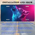 thumbnail image 3 of 1 Pcs 2D Flat License Plate Covers & Frames, Howling Wolf For Decorative Front, Waterproof For Decoration Aluminum License Plate Covers & Frames Cover For Men Women, 12" X 6", 3 of 7