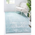 thumbnail image 3 of Unique Loom Richmond Medallion Border Rug  7' x 10' Rectangle Aqua/Ivory, 3 of 9