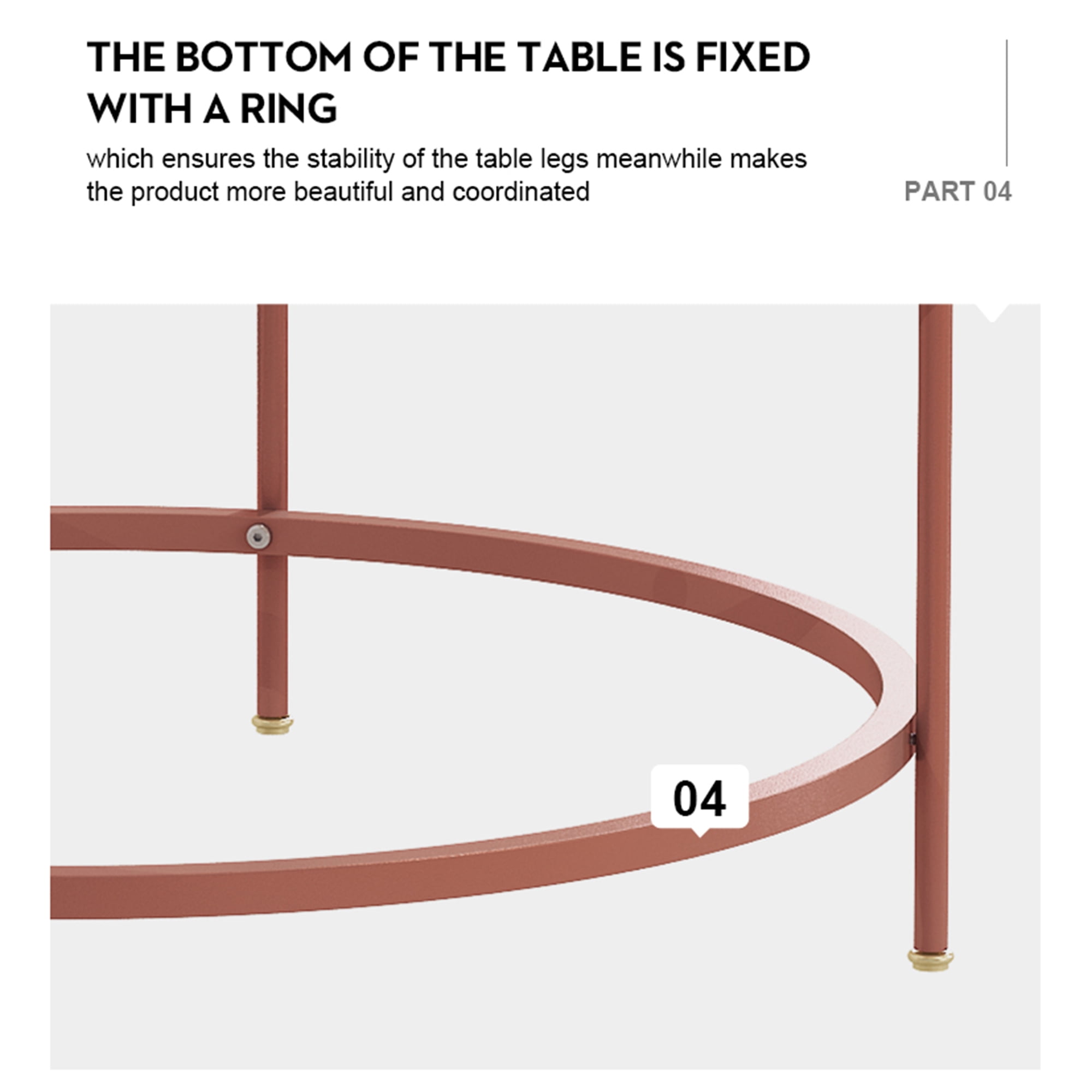 Yardi Yard Modern Tempered Glass Top Coffee Table, Clear Round Center Table Sofa Table with Metal Legs for Living Room Furniture Rose Gold Yardi Yard Modern Tempered Glass Top Coffee Table, Clear Round Center Table Sofa Table with Metal Legs for Living Room Furniture Rose Gold