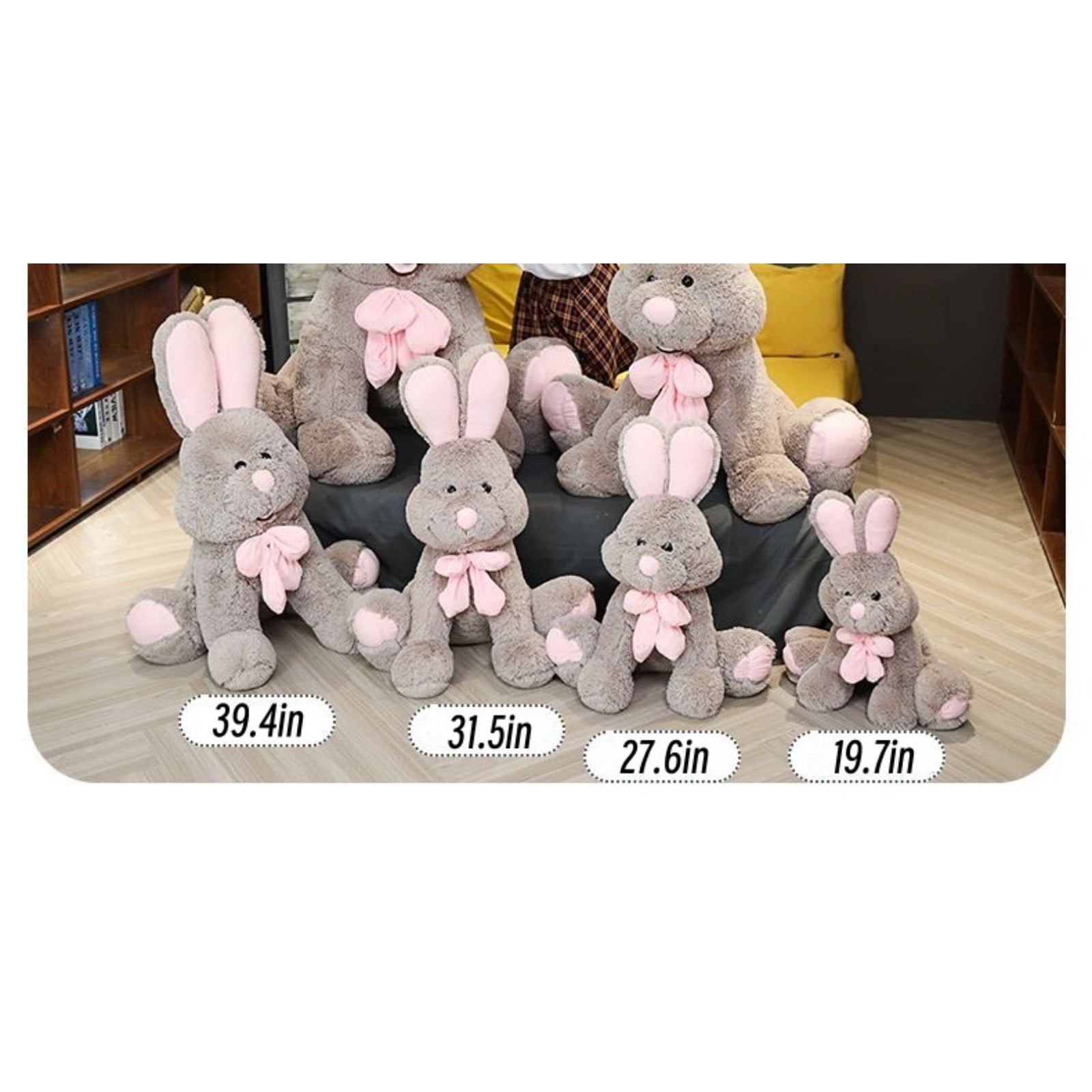 Big Ears Bunny Plush Toy, Ultra Soft Stuffed Rabbit Doll with Long Ears Design, Cute Plush Bunny Pillow for Hugging, Cozy Decorative Plush Toy for Bedroom Sofa Home Decor, Birthday Gift Idea